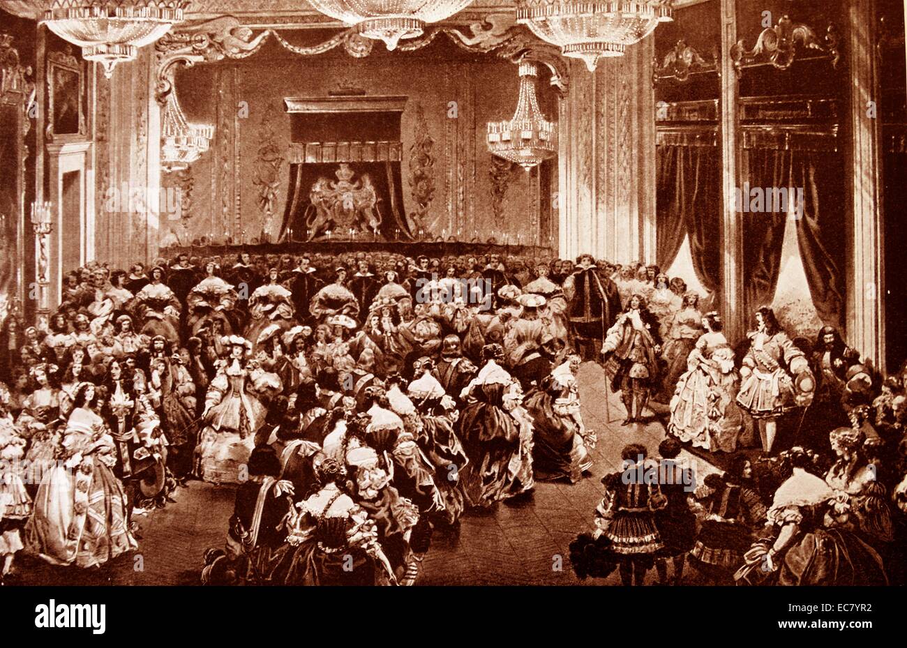 Giugno 1851 palla a Buckingham Palace di Londra; detenute nel periodo Stuart costumi Foto Stock