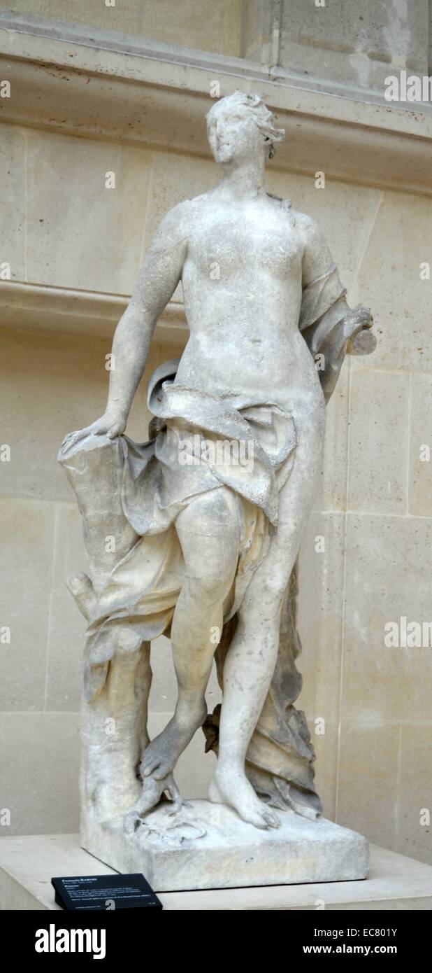 Statua in marmo di Pomona, una dea di feconda abbondanza da Francois Barois (1656-1726) uno scultore francese. Risalenti al XVII secolo. Foto Stock