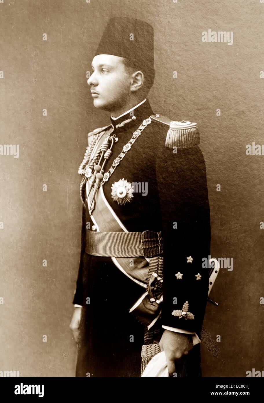 Farouk I dell'Egitto (1920 - 1965) decimo righello da Muhammad Ali dinastia e il penultimo re di Egitto e Sudan, riuscendo a suo padre, Fuad I d'Egitto, nel 1936 Foto Stock