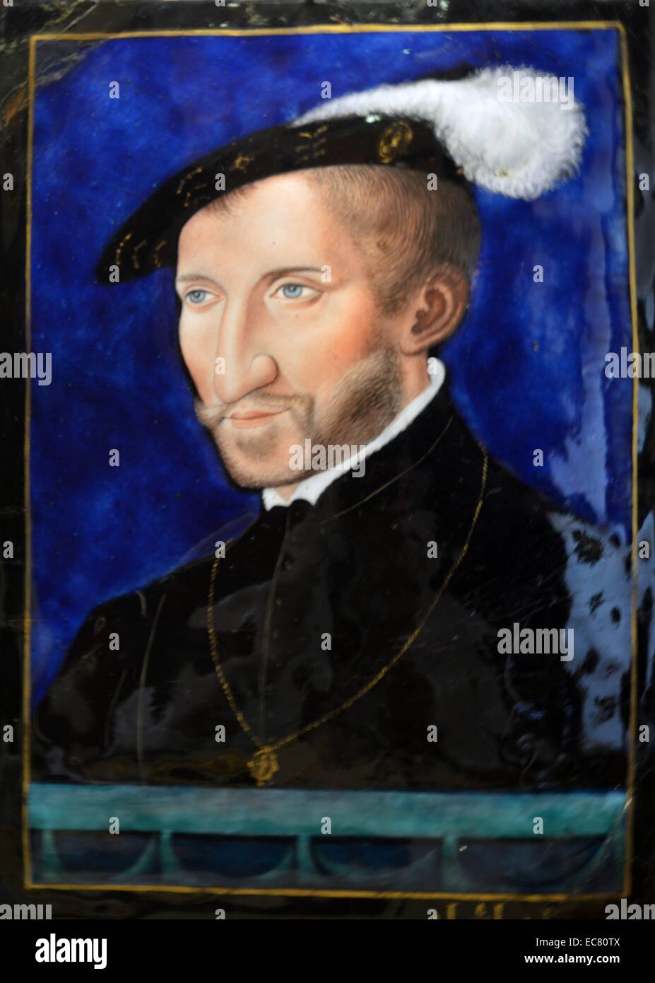 Henri d'Albret (1503-1555), Re di Navarra - piastra di rame smaltato da Leonard Limosin Foto Stock