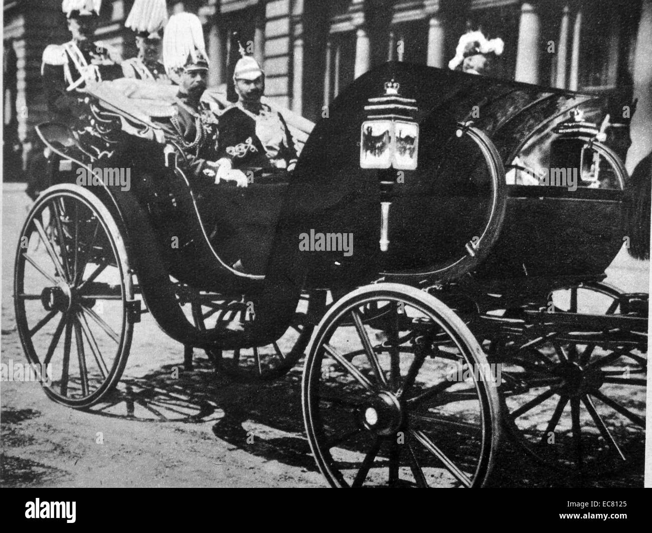 Fotografia del Royal visita in Germania da Re Giorgio V (1865-1935) e Queen Mary di Teck (1867-1953). Datata 1913 Foto Stock