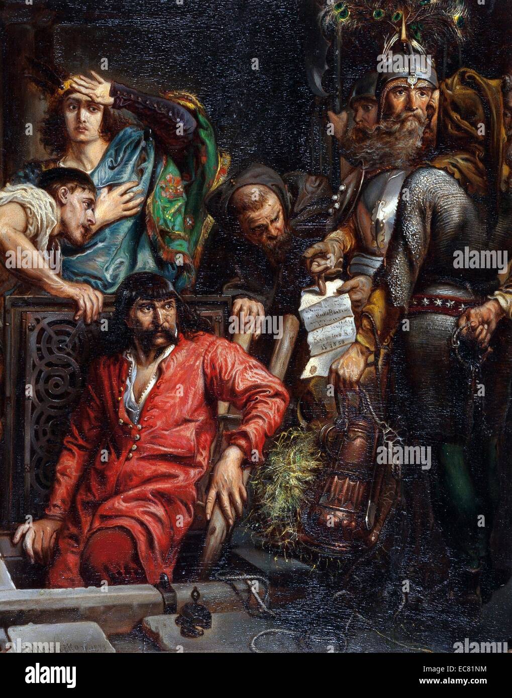 Pittura intitolato "aćko Borkowic'. Dipinto di Jan Matejko Alojzy (1838-1893) Pittore polacco famoso per i dipinti di notevole polacco storico eventi politici e militari. Datata 1873 Foto Stock