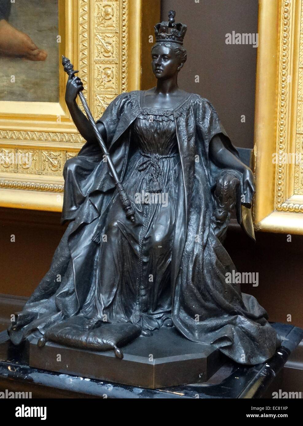 La regina Victoria 1883 dalla Principessa Louise (duchessa di argyle) Questa statuetta in bronzo era la figlia della regina Victoria Foto Stock