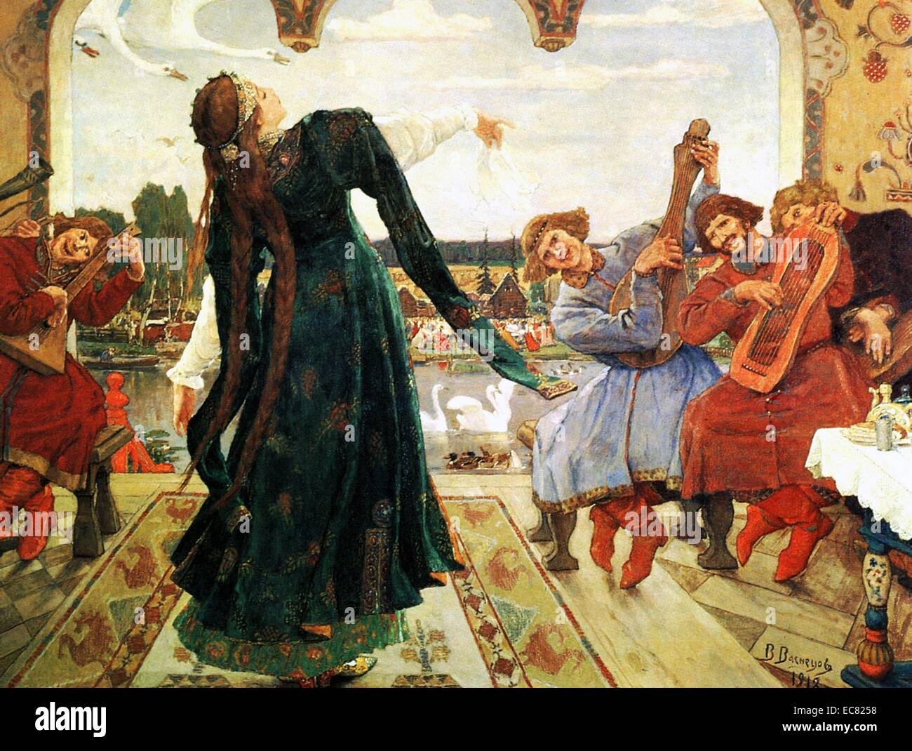 Pittura intitolato "La Rana Tsarevna'. Da Viktor Vasnetsov (1848-1926) artista russo che specializzato in figure mitologiche e argomenti storici. Datata 1918 Foto Stock