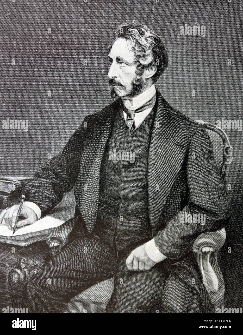 Incisione di Edward Bulwer-Lytton (1831-1891) statista inglese, poeta e Viceré dell India. Datato 1878 Foto Stock