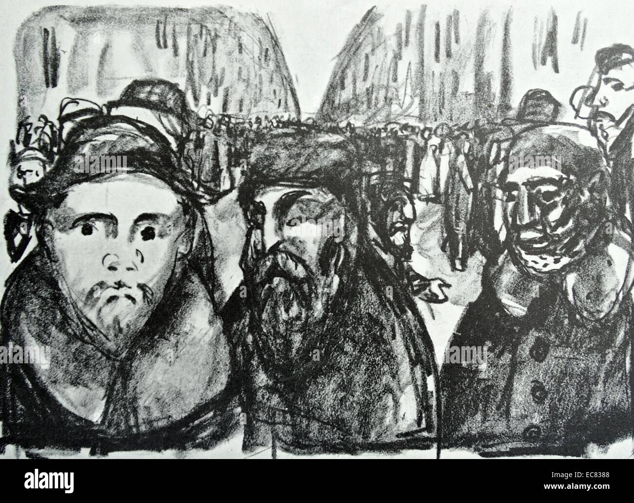 Lavoro intitolato Granatiere Street dall artista norvegese Edvard Munch (1863-1944). Questo lavoro è stato prodotto nel 1920. Foto Stock