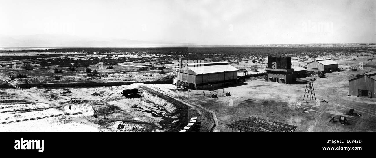 La Palestina Potash Company. Ora noto come la Dead Sea Works, questo è un israeliano impianto di cloruro di potassio in Sdom, sul Mar Morto costa di Israele. Foto Stock