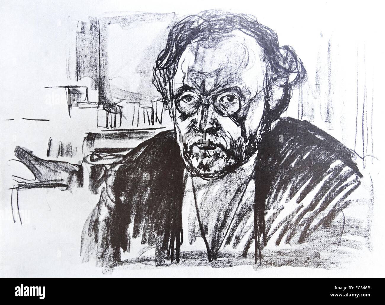 Lavoro intitolato Autoritratto dopo una malattia dall'artista norvegese Edvard Munch (1863-1944). Questo lavoro è stato prodotto nel 1920. Foto Stock