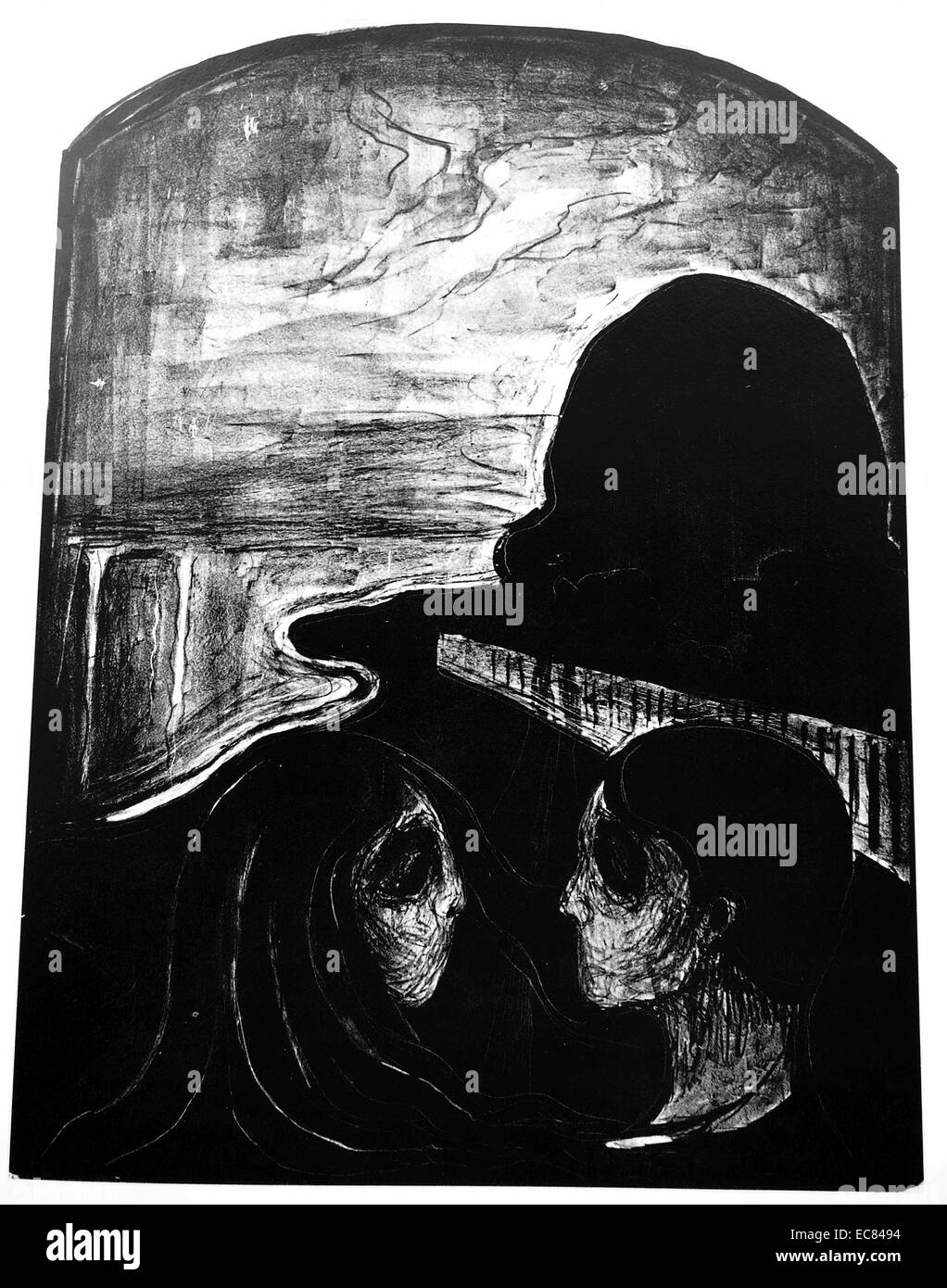 Lavoro intitolato attrazione per l'artista norvegese Edvard Munch (1863=1944). Questo lavoro è stato prodotto nel 1896. Foto Stock