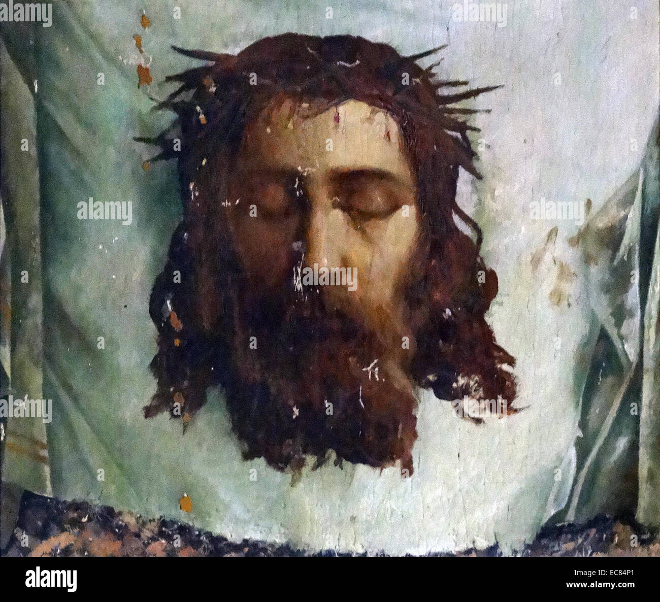 Luogo Della Crocifissione Di Gesù Icona raffigurante la Sindone di Gesù nella Chiesa del Santo Sepolcro