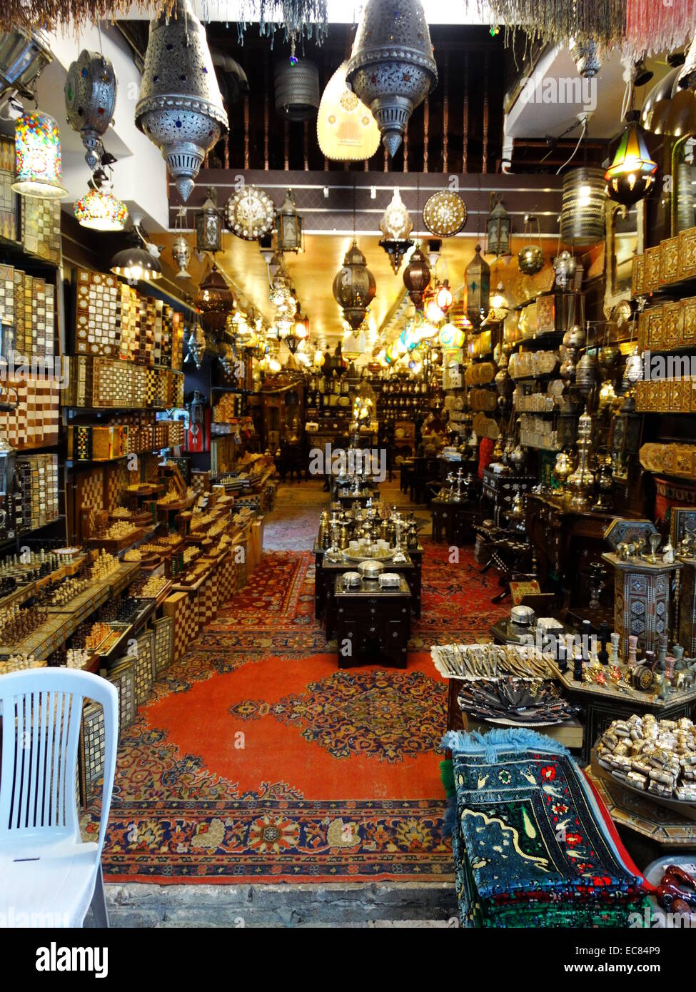 Mercato arabo shop in Gerusalemme; Israele. Foto Stock