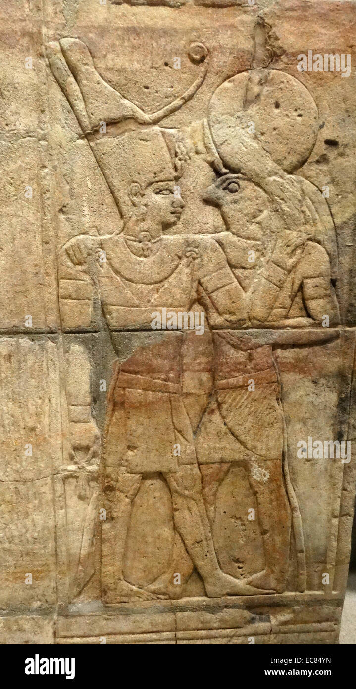 Dettaglio dal Santuario di Taharqa è una pietra arenaria santuario costruito da Re Taharqa (690-664 a.C.) Foto Stock