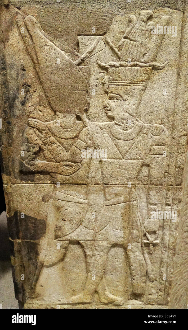 Dettaglio dal Santuario di Taharqa è una pietra arenaria santuario costruito da Re Taharqa (690-664 a.C.) Foto Stock