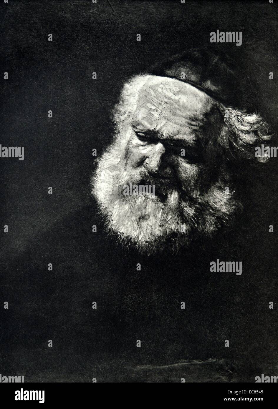 Ritratto di un anziano uomo ebraico. Artista sconosciuto. Risalenti al XVII secolo Foto Stock