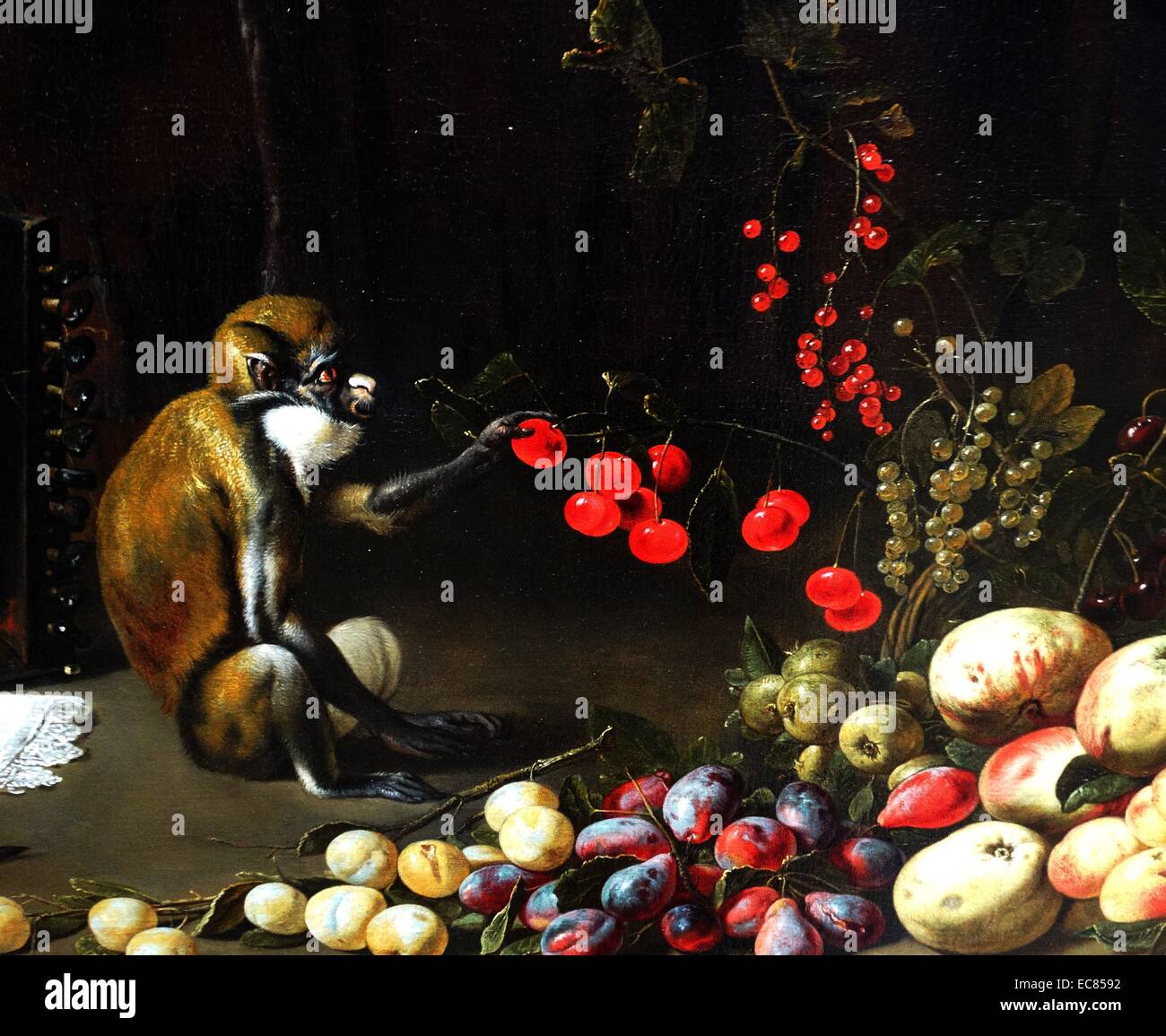 Pittura intitolato "banchetto ancora in vita". Dipinto da Adriaen van Utrecht (1599-1652). Risalenti al XVII secolo Foto Stock