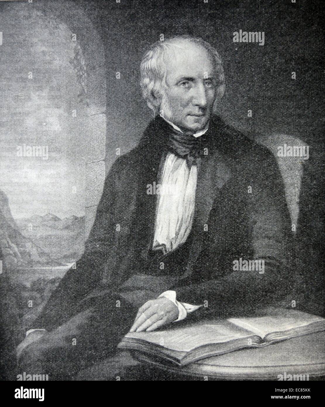 Ritratto di William Wordsworth (1770-1850) è stato un grande poeta romantico inglese che, con Samuel Coleridge, ha contribuito a lanciare l'età romantica in letteratura inglese con il 1798 pubblicazione congiunta ballate lirica. Datata XVI secolo. Foto Stock