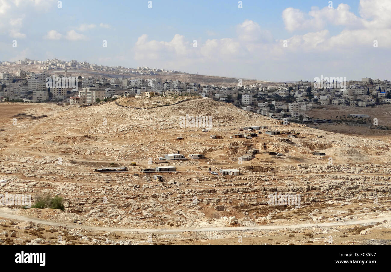 Ma'ale Adumim; un insediamento israeliano in una città della Cisgiordania; sette chilometri (4.3 miglia) da Gerusalemme Foto Stock