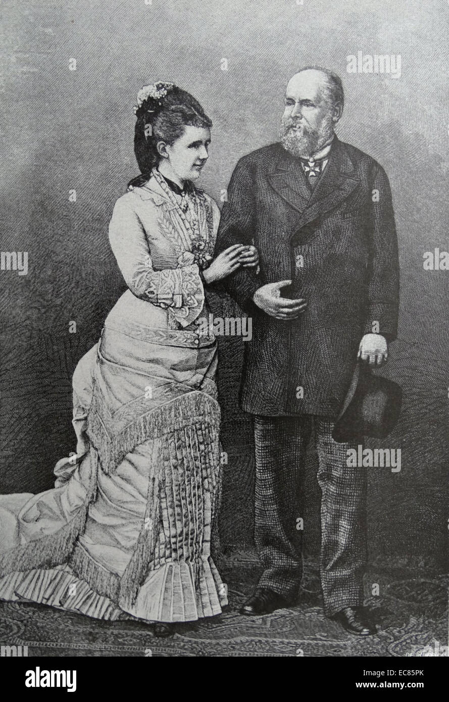 Queen Emma e il re Guglielmo III dei Paesi Bassi 1879 Foto Stock