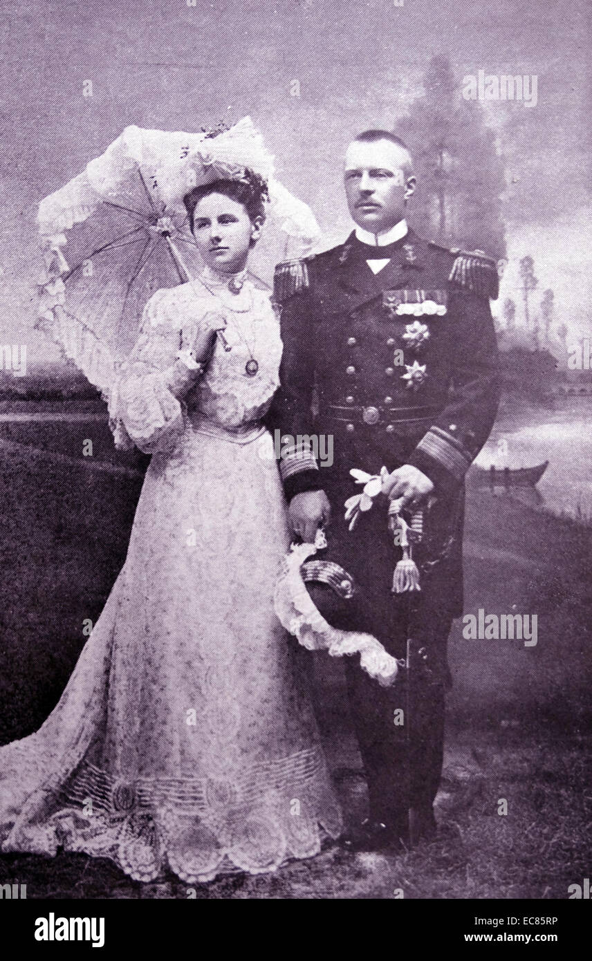 Regina Guglielmina e Prince Hendrik dei Paesi Bassi 1901 Foto Stock