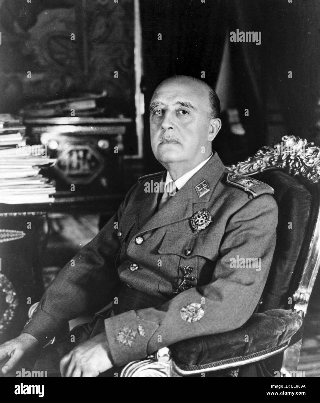 Francisco Franco Bahamonde (1892 - 1975) dittatore di Spagna dal 1939 fino alla sua morte nel 1975 Foto Stock
