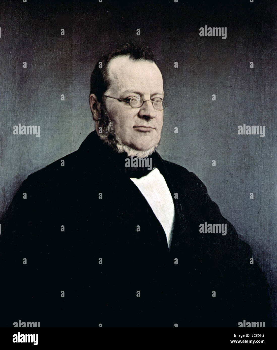 Ritratto del Conte Camille Cavour (1810-1861) statista italiano e una figura di primo piano del movimento verso l'unificazione italiana. Di Francesco Hayez. Del 1864 Foto Stock