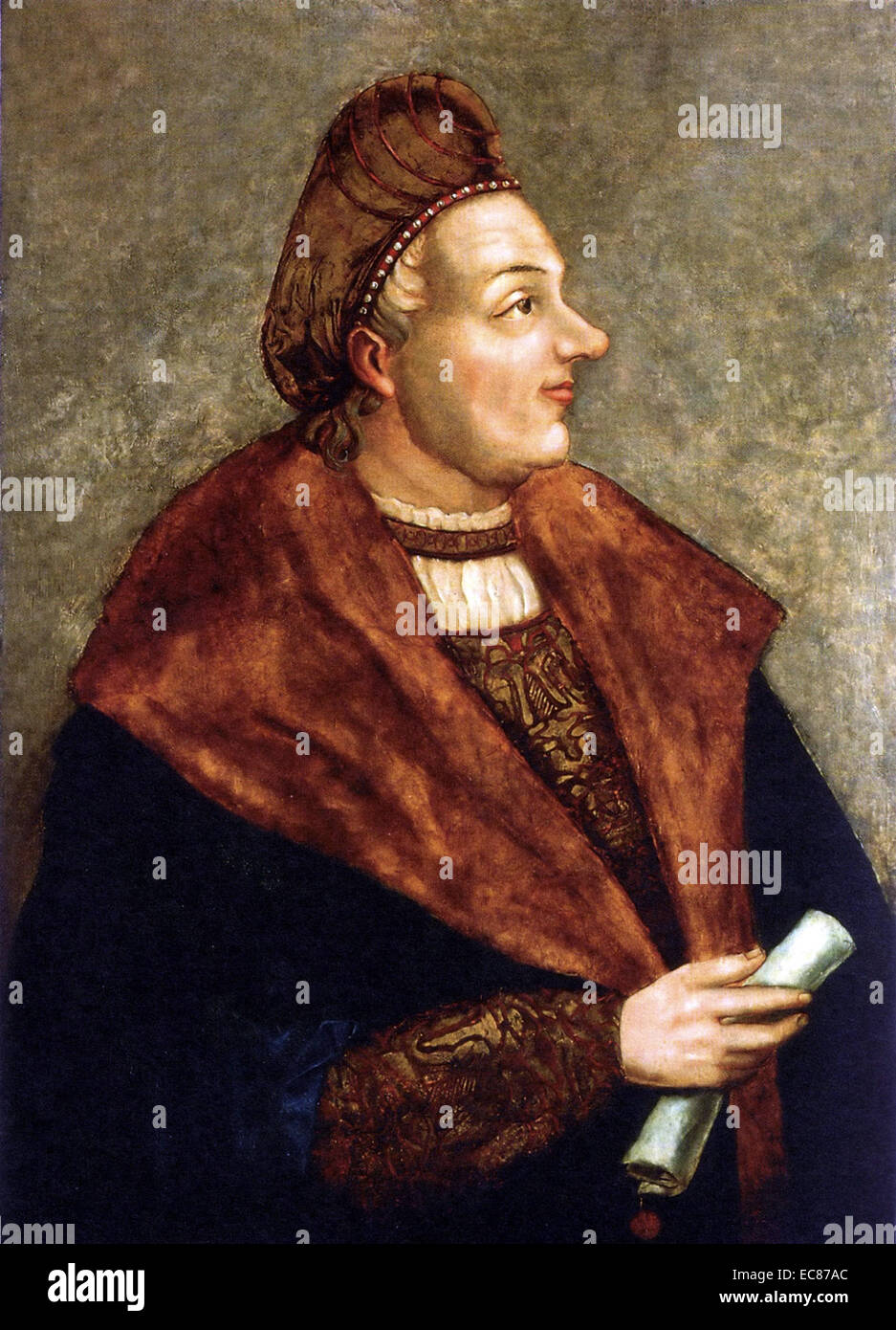 Ritratto di Sigismondo I di Polonia (1467-1548) dell'Jagiellon dinastia regnò come Re di Polonia e anche come il granduca di Lituania. Ritratto di Albrecht Dürer. Datata XVI Secolo Foto Stock