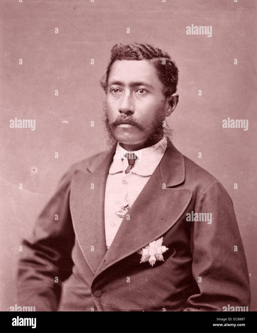 Fotografia del re Lunalilo, nato William Charles Lunalilo (1835-1874), Re del regno delle Hawaii. Datata 1873 Foto Stock