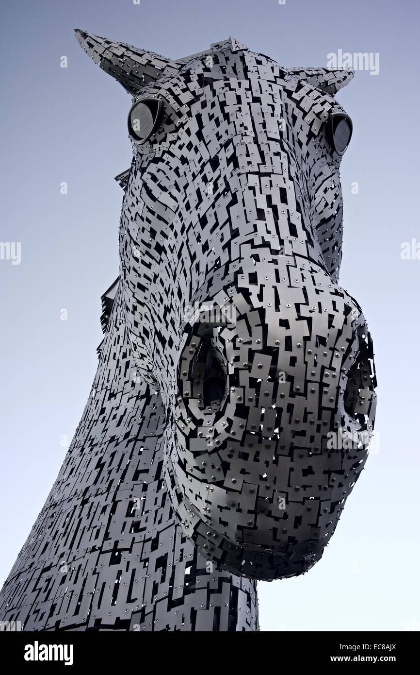 Ritratto del Kelpies in Scozia Foto Stock