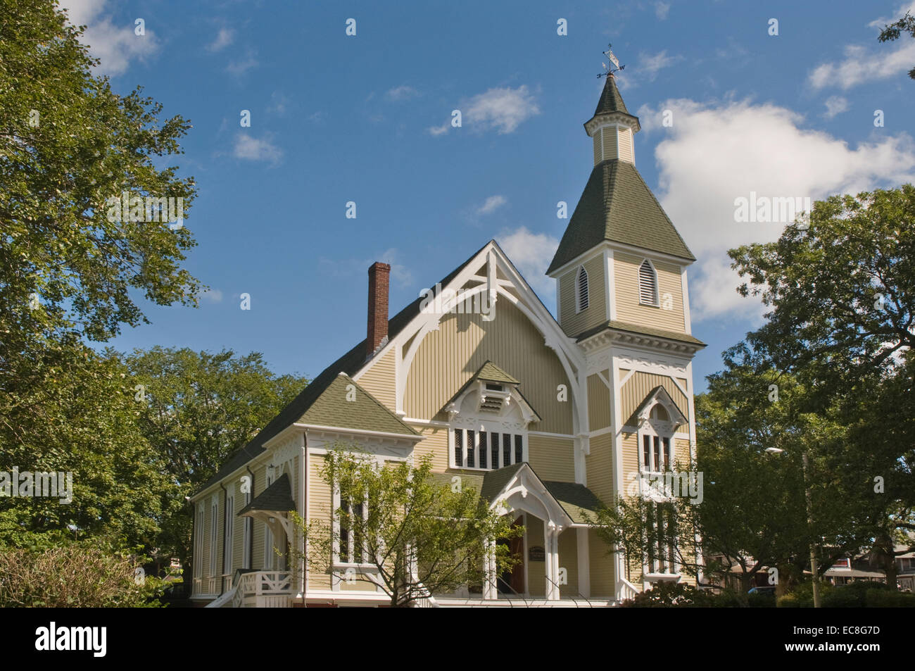 Stati Uniti d'America (USA), Massachusetts (MA), Martha's Vineyard, Oak Bluffs, Trinità Chiesa Metodista, 1878 Foto Stock