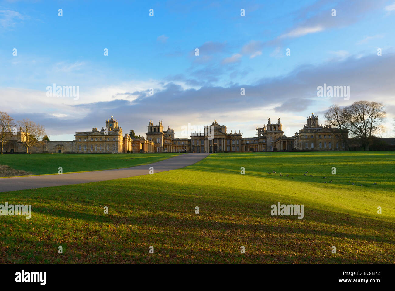 Il Palazzo di Blenheim su un pomeriggio invernale Woodstock Oxfordshire England Regno Unito Foto Stock