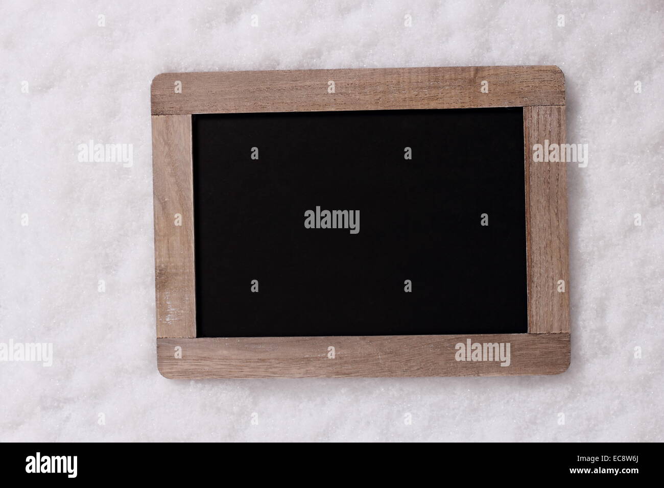 Utilizzate la scrittura di lavagna sulla neve, vista dall'alto Foto Stock