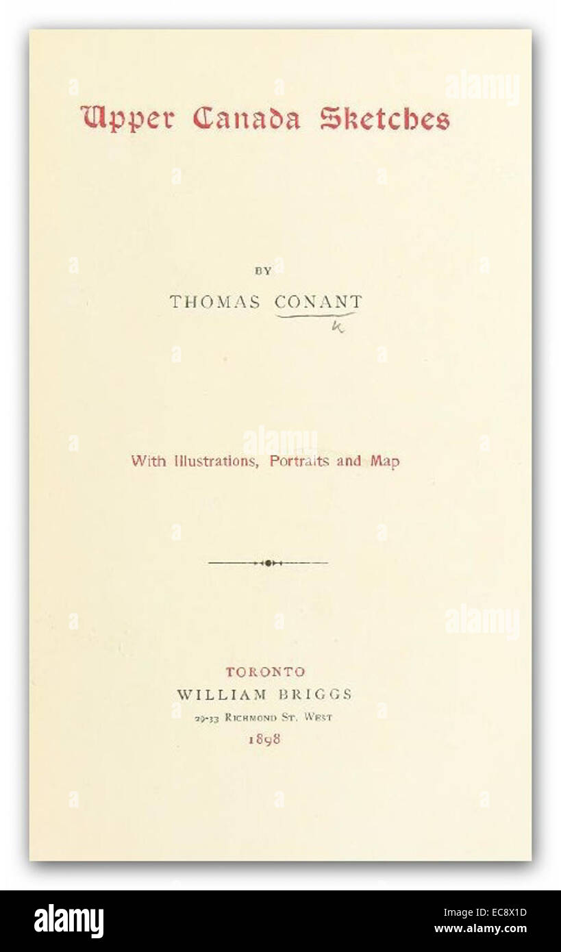 Questa illustrazione del 1898 di Conant fornisce una vista dell'alto Canada, che riflette il paesaggio e gli insediamenti durante la fine del XIX secolo, un periodo di importanza storica per la regione. Foto Stock