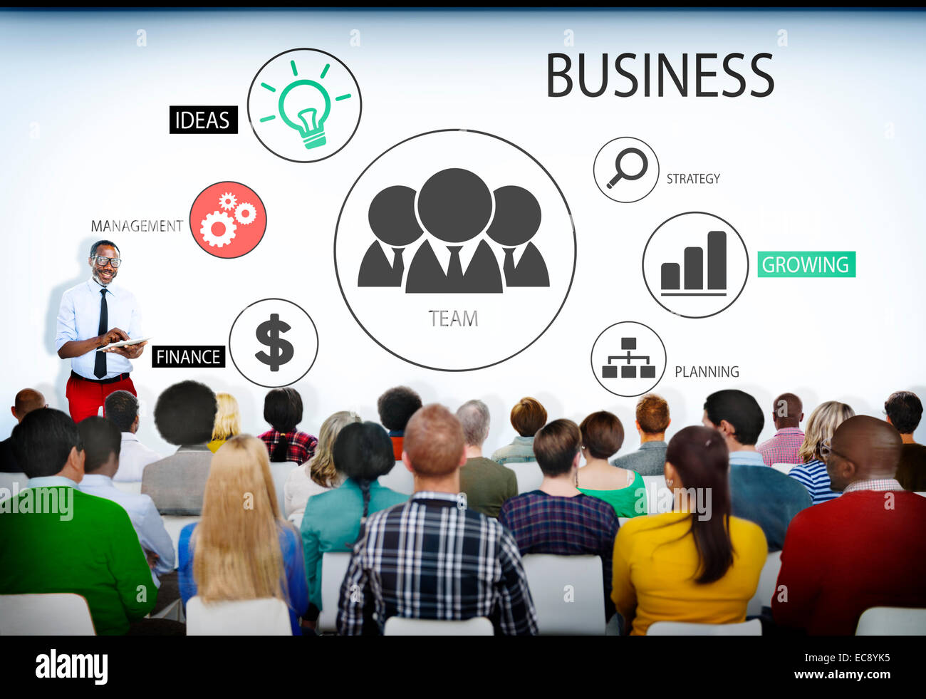 Un gruppo di persone di affari in seminario Foto Stock