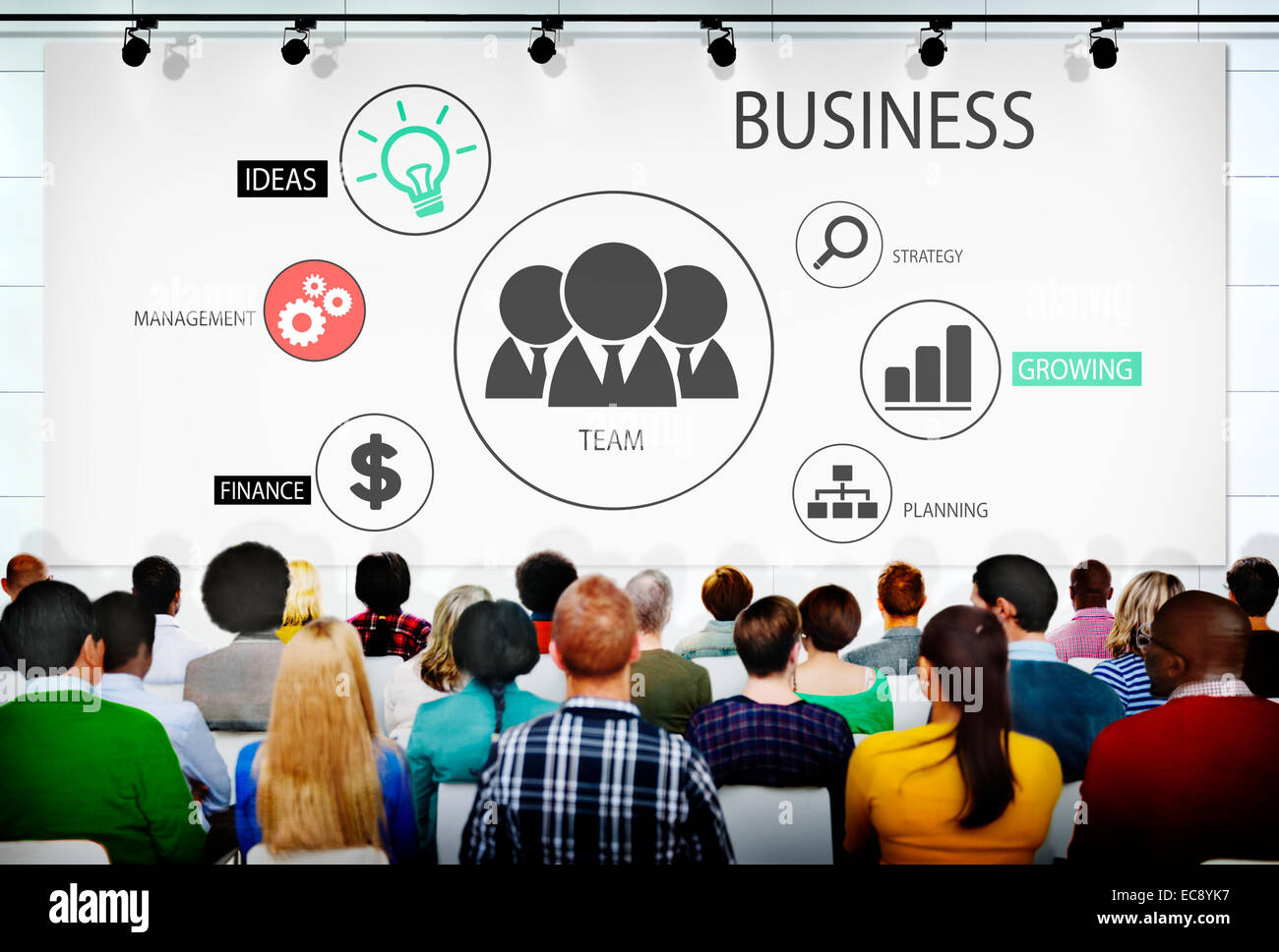 Un gruppo di persone di affari in seminario Foto Stock