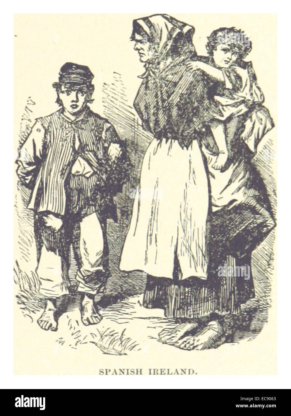 Questa illustrazione del 1891 tratta dal lavoro francese raffigura *l'Irlanda spagnola*, concentrandosi sulla storia e le influenze culturali della Spagna sull'Irlanda, in particolare nel contesto delle relazioni tra Irlanda e Spagna durante l'inizio del XIX secolo. Foto Stock