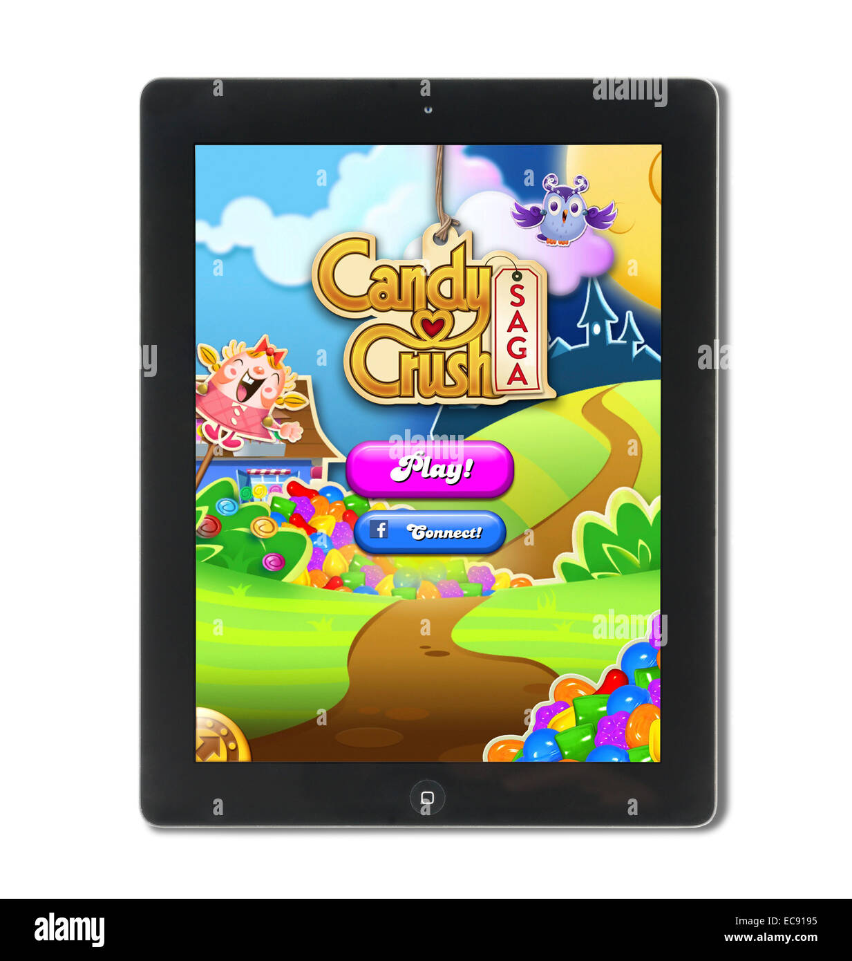 Il popolare gioco, Candy Crush Saga, giocato su un iPad di Apple Foto Stock