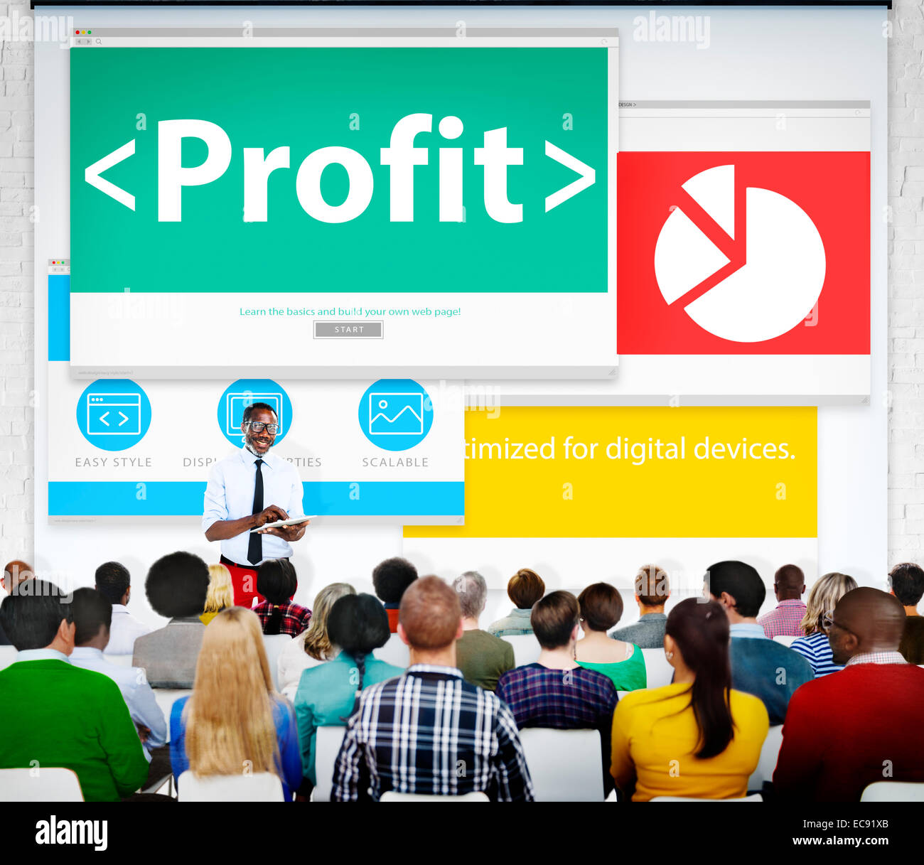 Il profitto Proventi finanziari Moneta denaro seminario il concetto di apprendimento Foto Stock