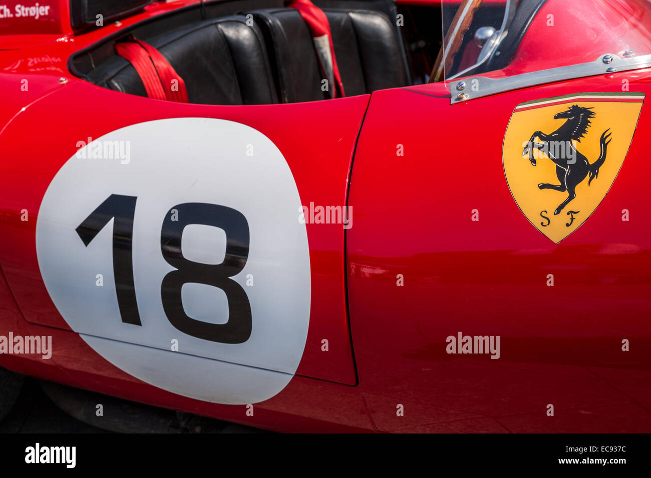 Dettagli da una Ferrari 250 TR 59 Testa Rossa, Copenhagen, Danimarca Foto Stock
