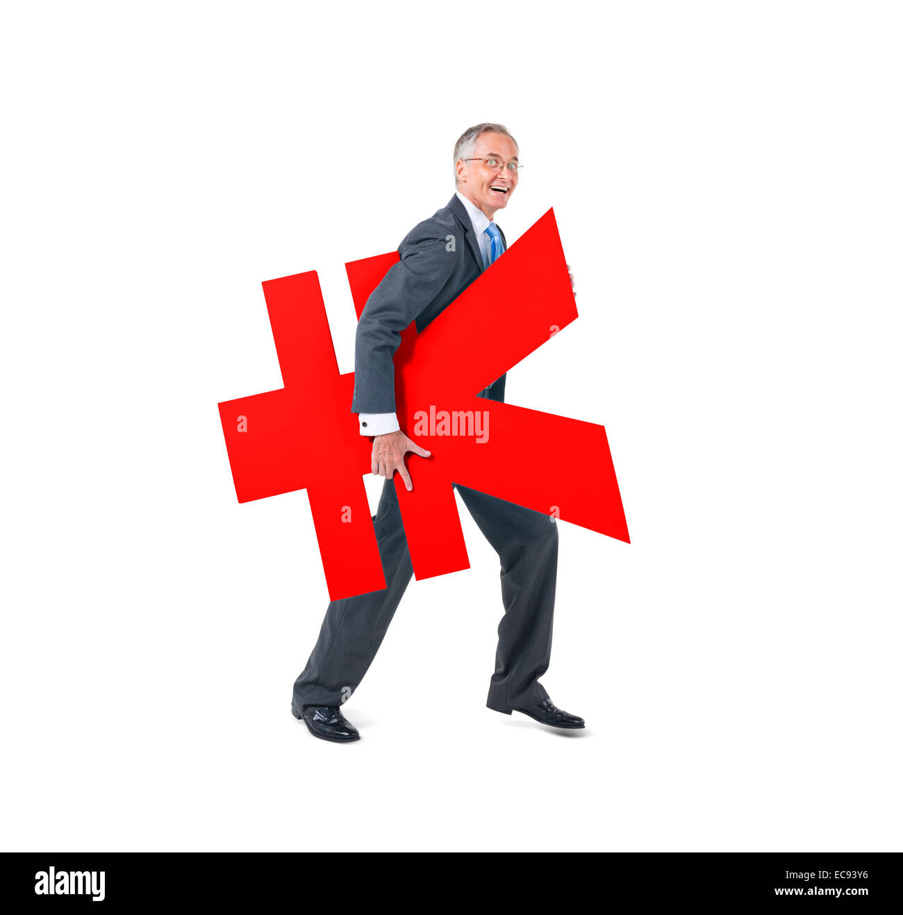 Un imprenditore azienda giapponese il simbolo di valuta Foto Stock