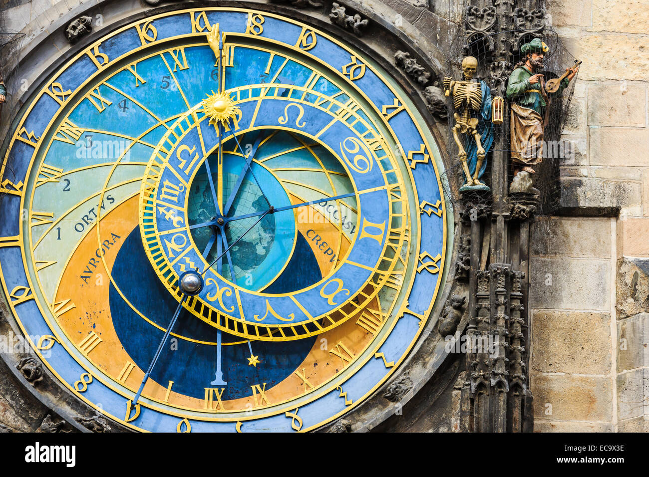 Orologio Astronomico di Praga, Repubblica Ceca Foto Stock