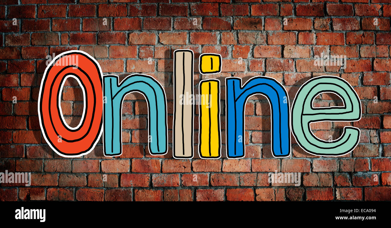 Online i concetti di parola isolata su sfondo Foto Stock