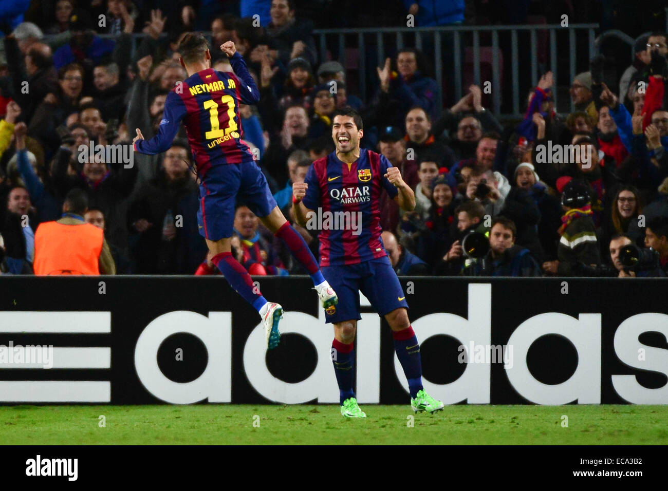 La Joie NEYMAR - 10.12.2014 - Barcelone / Paris Saint Germain - Champions League foto : Dave Inverno / Sport icona Foto Stock