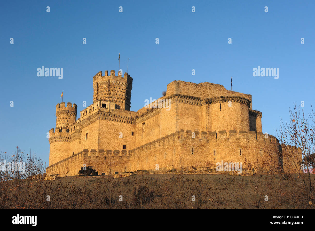 Castello di Manzanares el Real Madrid, Spagna, Europa Foto Stock