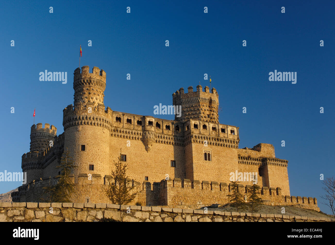 Castello di Manzanares el Real Madrid, Spagna, Europa Foto Stock
