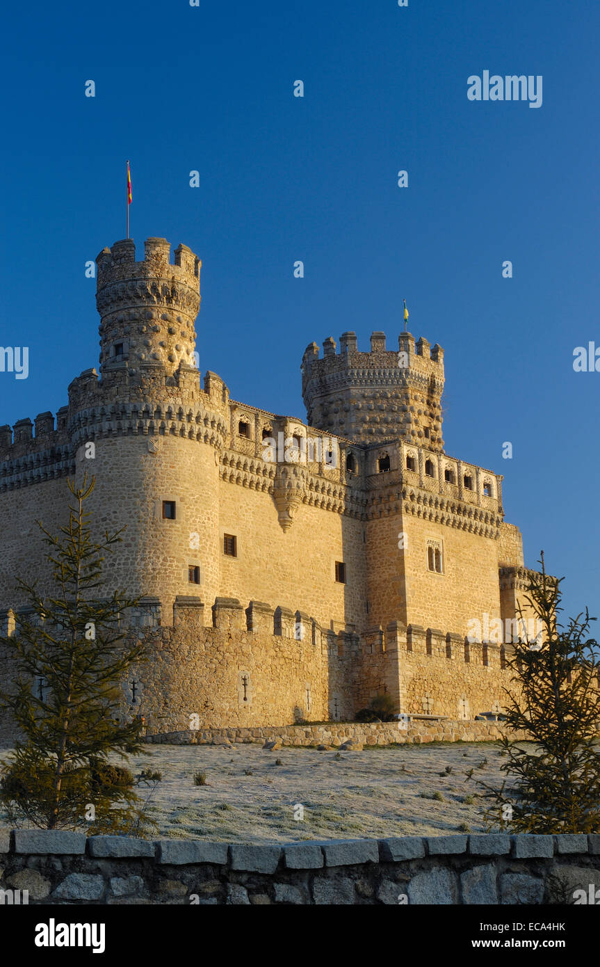 Castello di Manzanares el Real Madrid, Spagna, Europa Foto Stock