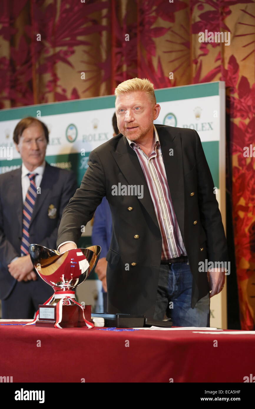 Boris Becker, Monte-Carlo Rolex Masters 2014 ATP torneo di tennis, il Principato di Monaco Foto Stock