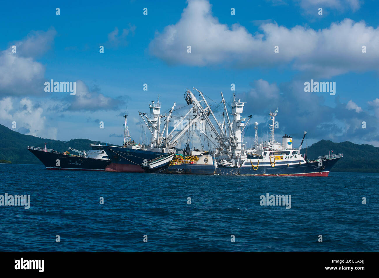 Il cinese la pesca dei pescherecci da traino, Pohnpei, Stati Federati di Micronesia Foto Stock