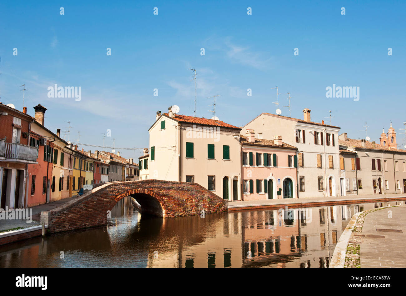 Ponte dei Sisti, Comacchio, Ferrara, Emilia Romagna, Italia Foto Stock