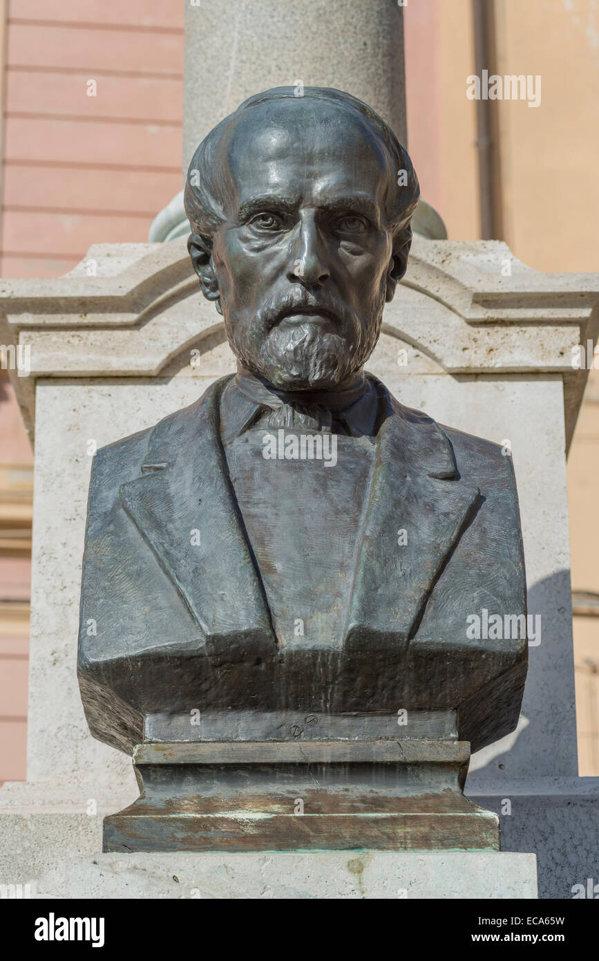 Busto, Giuseppe Mazzini, ha combattuto per l' unificazione di Italia, monumento per il centocinquantesimo anniversario dell unificazione dell Italia in Foto Stock