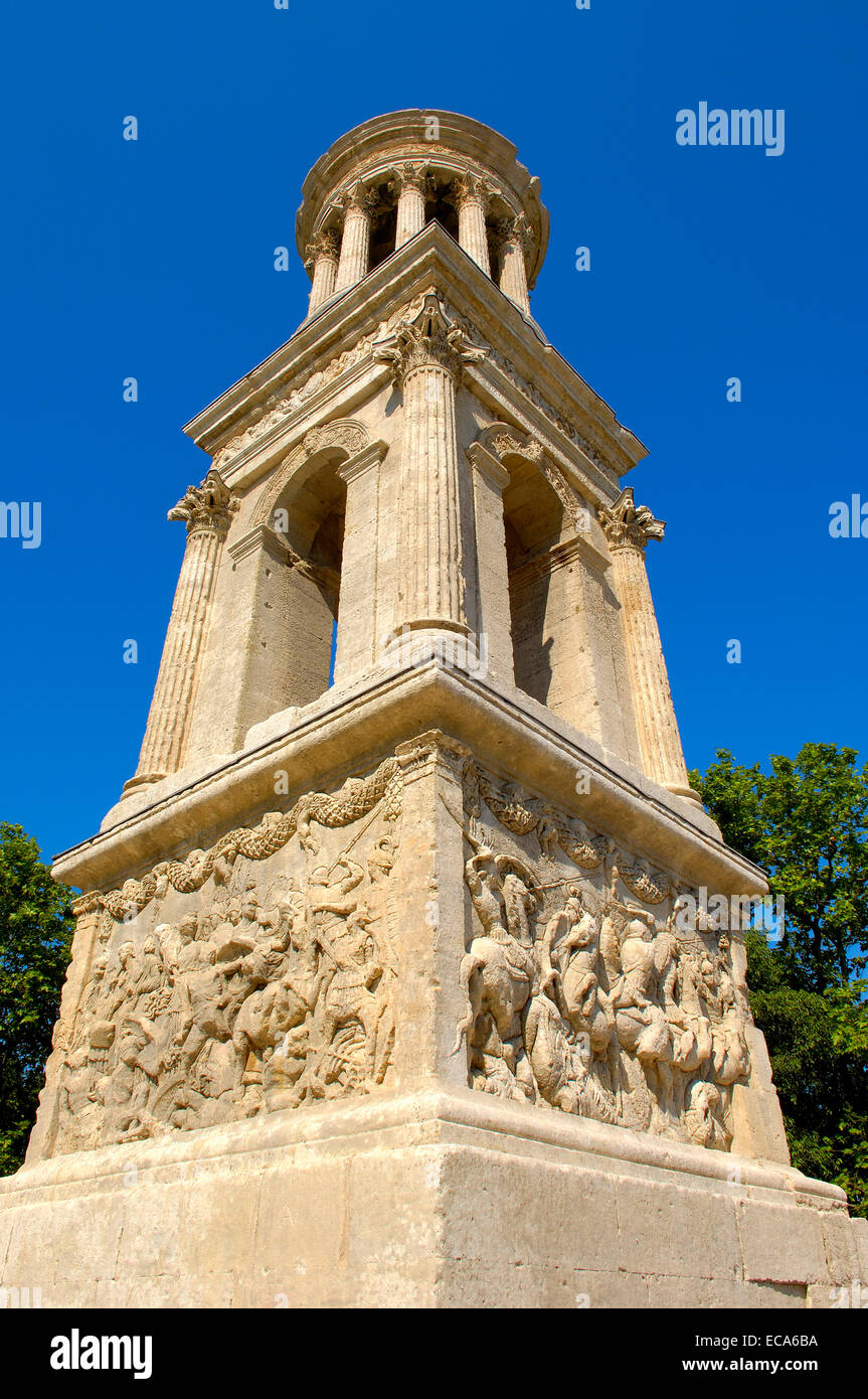 Glanum, rovine romane, Saint Remy de Provence, Provence-Alpes-Côte-d'Azur, in Francia, in Europa Foto Stock